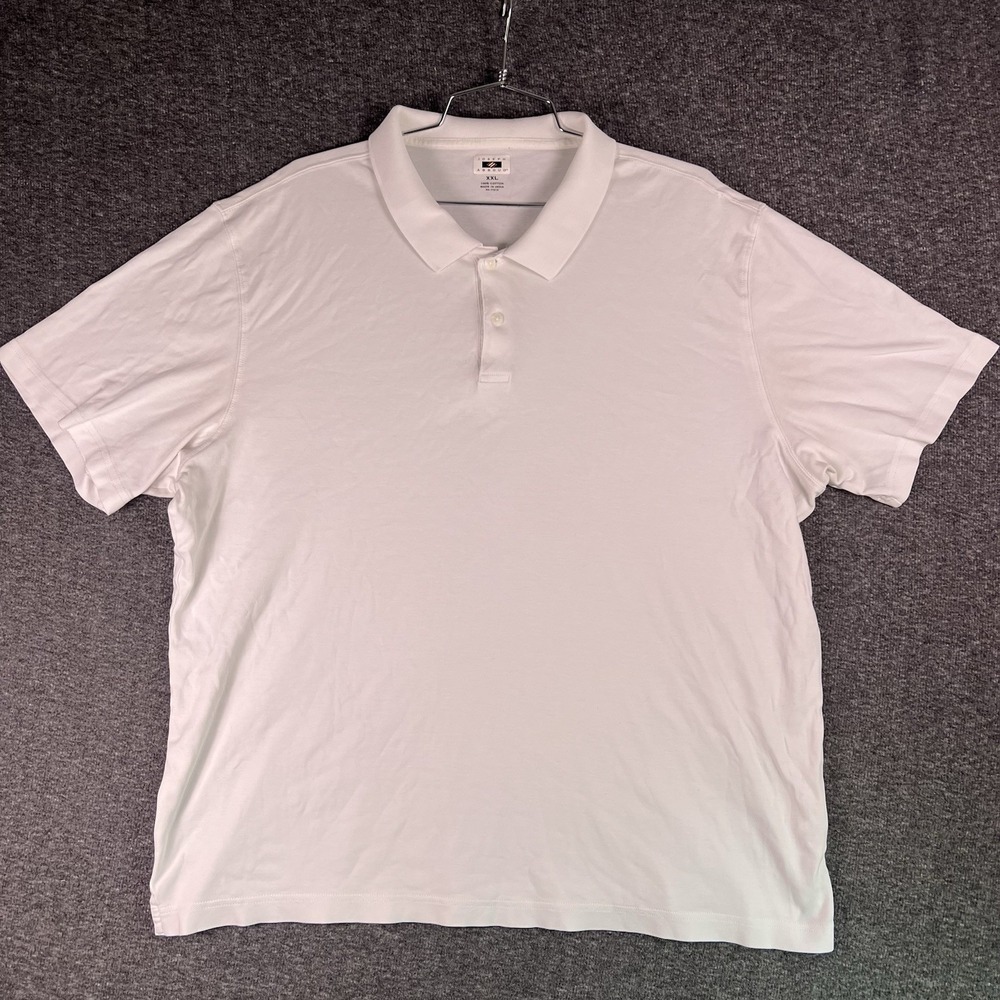 Joseph Abboud Golf Polo Shirts Mens 2XL White 100% Cotton Outdoors Pull‎ Over